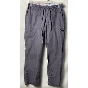 Wear For Care Tech Scrub Pants Size S Gray Cargo Pocket Elastic Waist Drawstring
